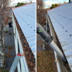 Við hreinsum þakrennur og niðurföll með sérhæfðum búnaði og tryggjum að vatn renni frjálst. Forðastu raka, myglu og skemmdir með reglulegri þakrennuþrifum.